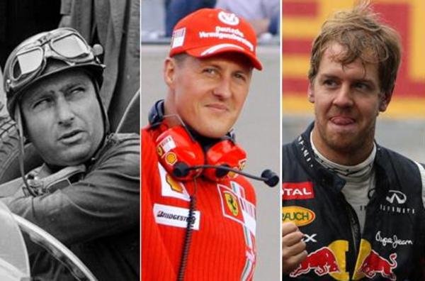 Fangio - Schumacher - Vettel